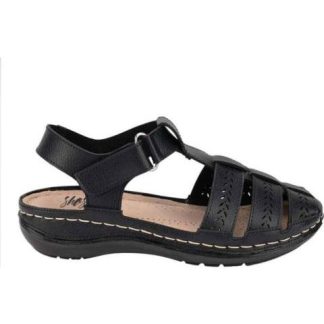 SANDALIA CANGREJERA PIEL NEGRO SHOSH