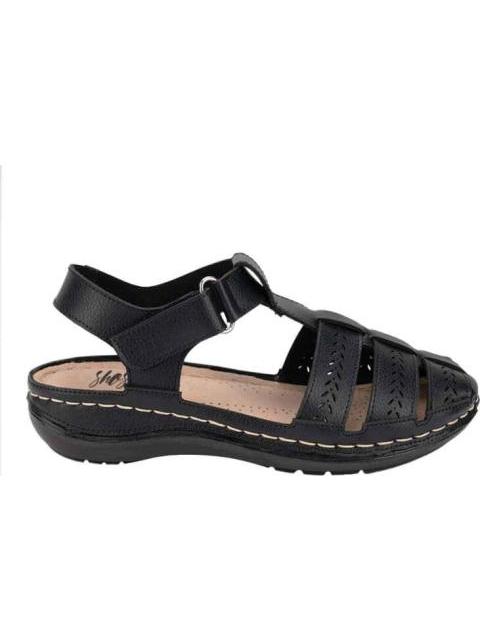 SANDALIA CANGREJERA PIEL NEGRO SHOSH