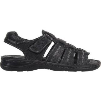 SANDALIA CASUAL PIEL NEGRO KAFE