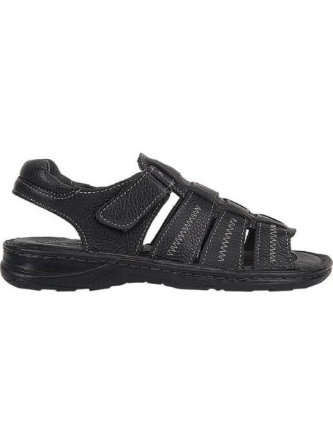 SANDALIA CASUAL PIEL NEGRO KAFE