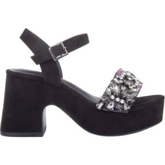 SANDALIA CON BRILLOS NEGRO BELINDA PEREGRIN