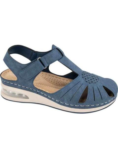 SANDALIA CON VALVULA AZUL MARINO SHOSH - Imagen 2