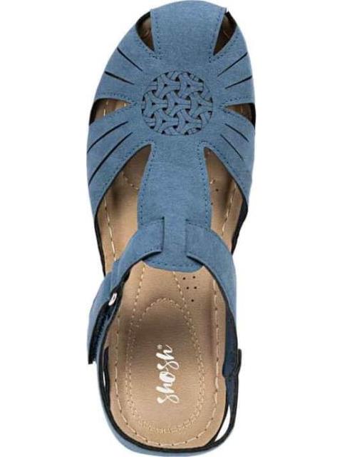 SANDALIA CON VALVULA AZUL MARINO SHOSH - Imagen 3
