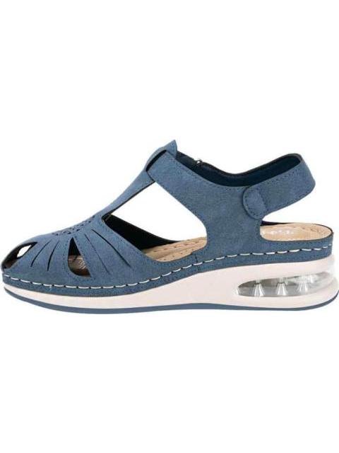 SANDALIA CON VALVULA AZUL MARINO SHOSH - Imagen 5
