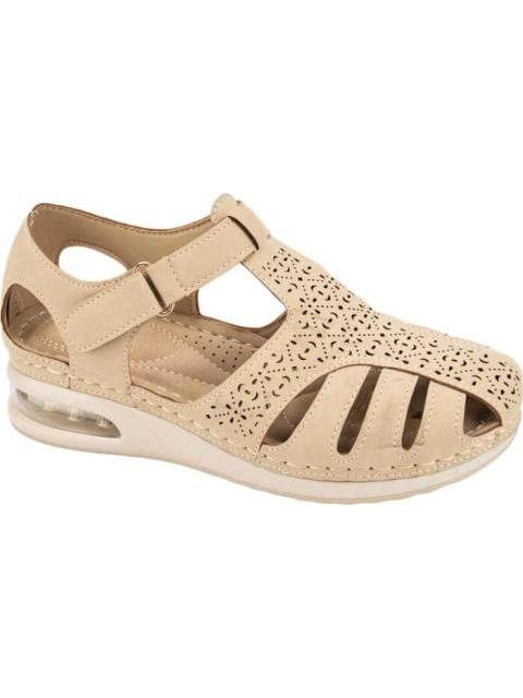 SANDALIA CON VALVULA BEIGE SHOSH - Imagen 2