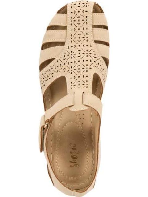 SANDALIA CON VALVULA BEIGE SHOSH - Imagen 3
