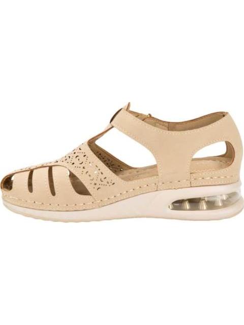 SANDALIA CON VALVULA BEIGE SHOSH - Imagen 5