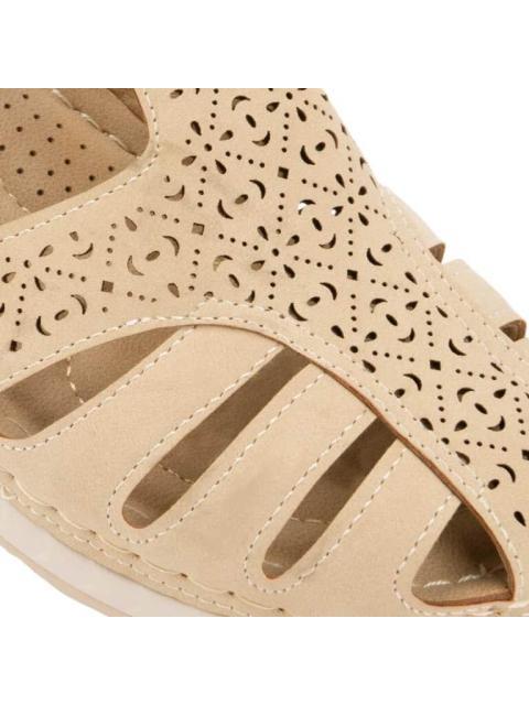 SANDALIA CON VALVULA BEIGE SHOSH - Imagen 6