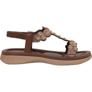 SANDALIA CONFORT BRILLOS CAFE VI LINE