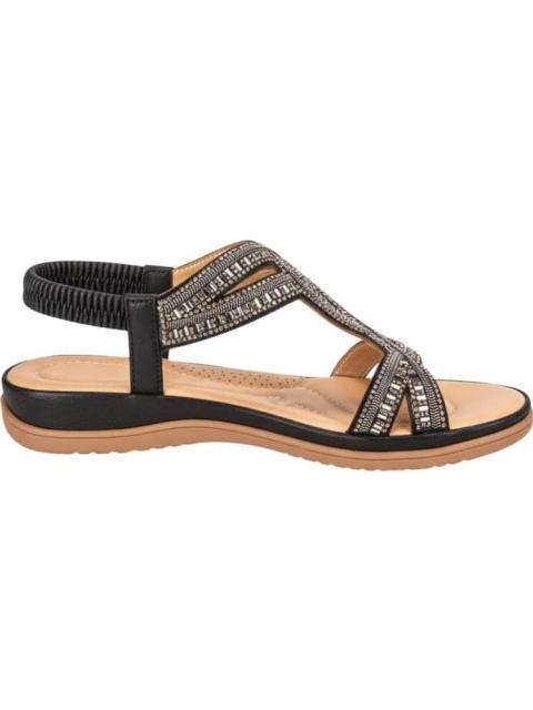 SANDALIA CONFORT CON BRILLOS NEGRO VI LINE
