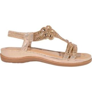 SANDALIA CONFORT CON BRILLOS ORO VI LINE