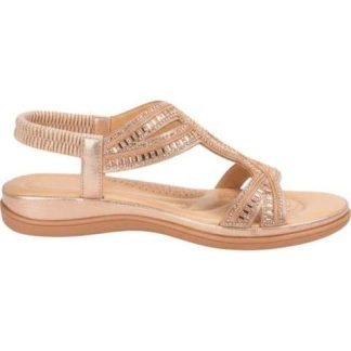 SANDALIA CONFORT CON BRILLOS ORO VI LINE