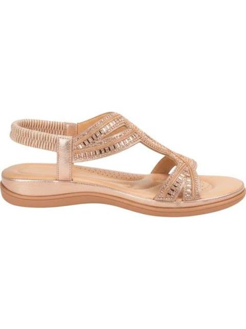 SANDALIA CONFORT CON BRILLOS ORO VI LINE