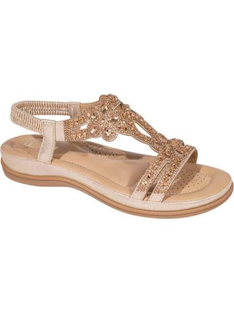 SANDALIA CONFORT CON BRILLOS ORO VI LINE - Imagen 2