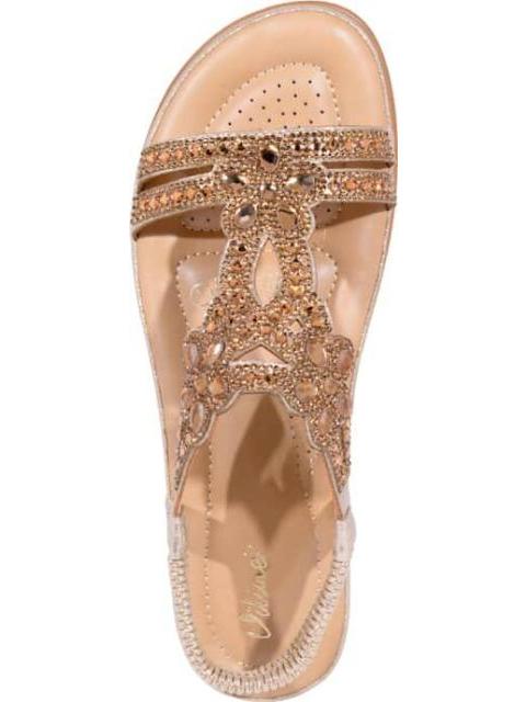 SANDALIA CONFORT CON BRILLOS ORO VI LINE - Imagen 3
