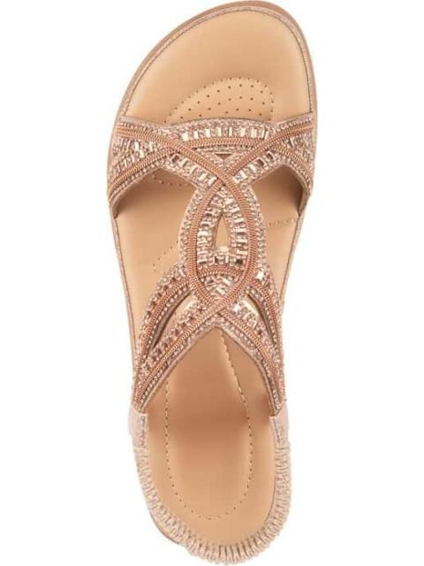 SANDALIA CONFORT CON BRILLOS ORO VI LINE - Imagen 3