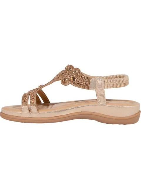 SANDALIA CONFORT CON BRILLOS ORO VI LINE - Imagen 5