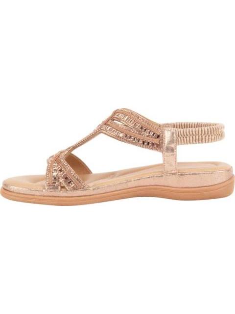 SANDALIA CONFORT CON BRILLOS ORO VI LINE - Imagen 5