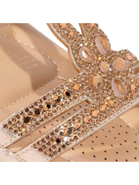 SANDALIA CONFORT CON BRILLOS ORO VI LINE - Imagen 6