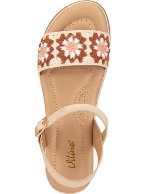 SANDALIA PLANA BEIGE VI LINE - Imagen 3