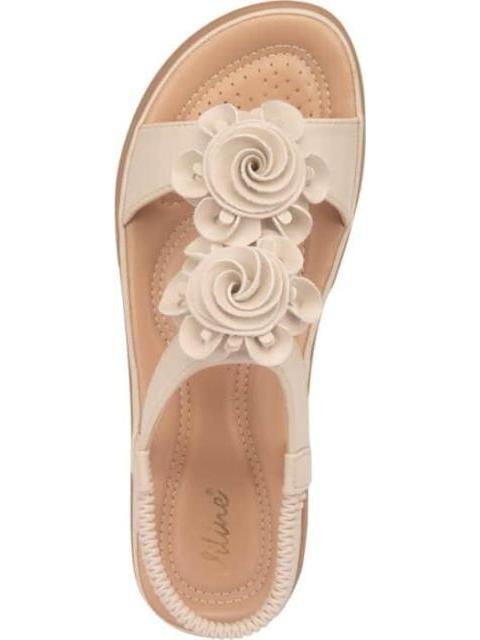 SANDALIA CONFORT FLORES BEIGE/HUESO VI LINE - Imagen 3