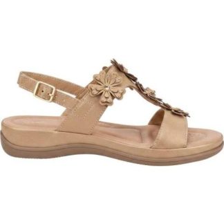 SANDALIA CONFORT FLORES CAMEL VI LINE
