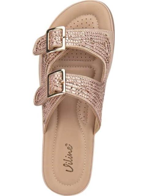 SANDALIA CONFORT CON BRILLOS BEIGE VI LINE - Imagen 3