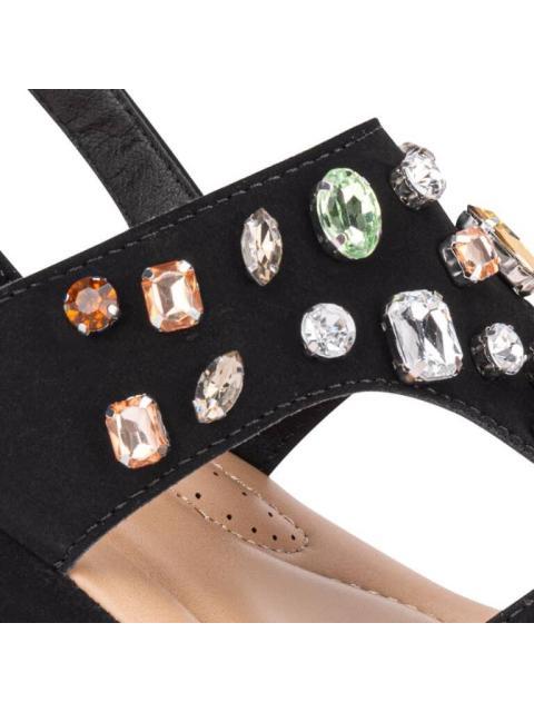 SANDALIA CONFORT CON BRILLOS NEGRO VI LINE - Imagen 6