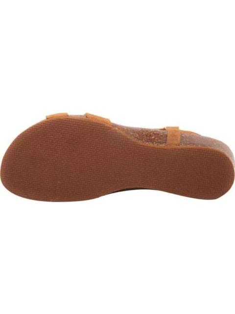 SANDALIA CUÑA PIEL CAMEL VI LINE - Imagen 4