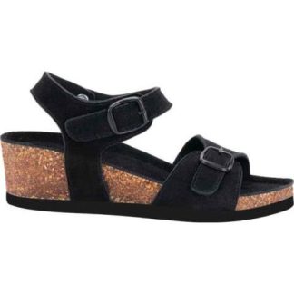 SANDALIA CUÑA PIEL NEGRO VI LINE