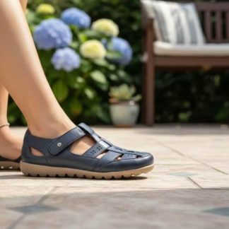 SANDALIA DE PIEL AZUL MARINO JARKING SHOES
