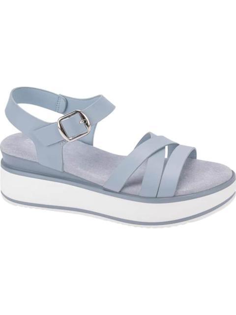 SANDALIA DE PIEL AZUL VI LINE - Imagen 2