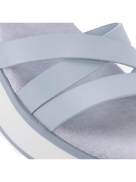SANDALIA DE PIEL AZUL VI LINE - Imagen 6
