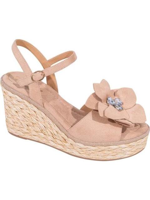 SANDALIA FLOR BEIGE BELINDA PEREGRIN - Imagen 2