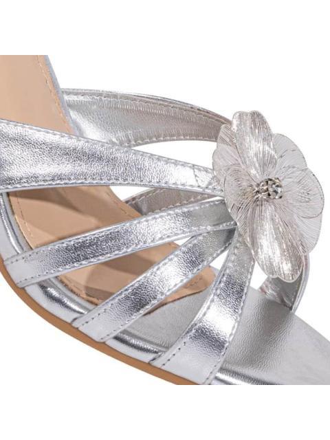 SANDALIA FLOR METALICA PLATA MOLTO BELLO - Imagen 6