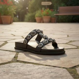SANDALIA PEDRERIA NEGRO VI LINE FASHION
