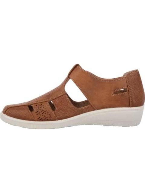 SANDALIA PERFORADA CAMEL SHOSH CONFORT - Imagen 5