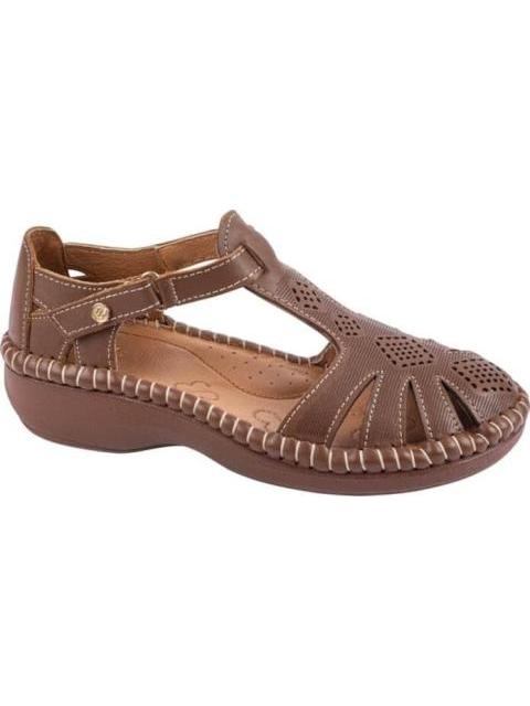 SANDALIA DE PIEL CAMEL SHOSH - Imagen 2