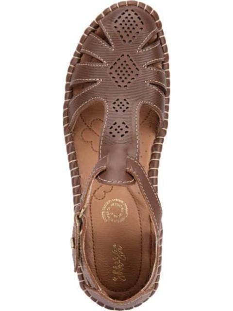 SANDALIA DE PIEL CAMEL SHOSH - Imagen 3