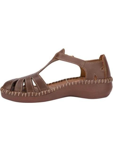 SANDALIA DE PIEL CAMEL SHOSH - Imagen 5