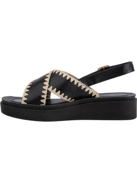 SANDALIA PLANA BORDADA NEGRO VI LINE - Imagen 6