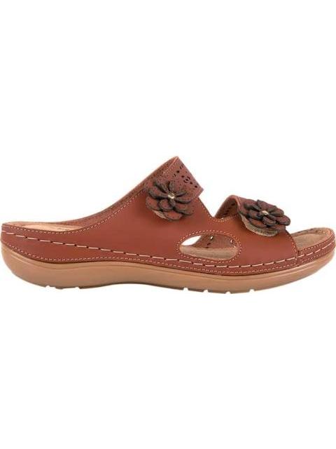 SANDALIA PLANA DE PIEL COGNAC SHOSH