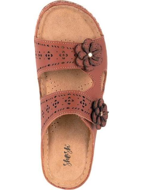 SANDALIA PLANA DE PIEL COGNAC SHOSH - Imagen 3