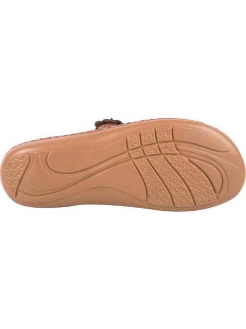 SANDALIA PLANA DE PIEL COGNAC SHOSH - Imagen 4