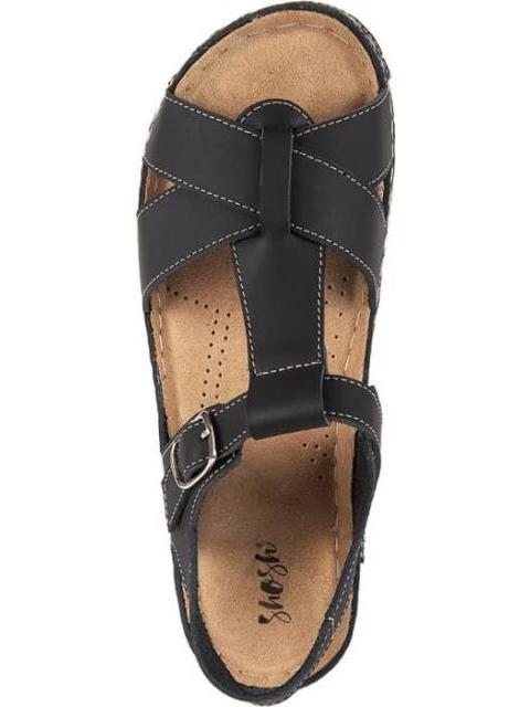 SANDALIA PLANA DE PIEL NEGRO SHOSH - Imagen 3