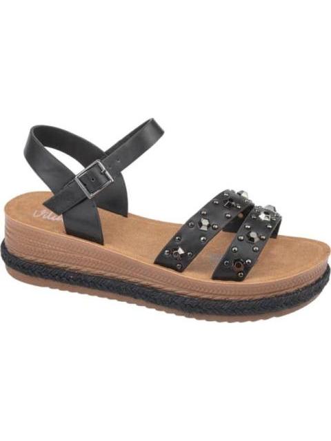 SANDALIA PLANA NEGRO VI LINE - Imagen 2