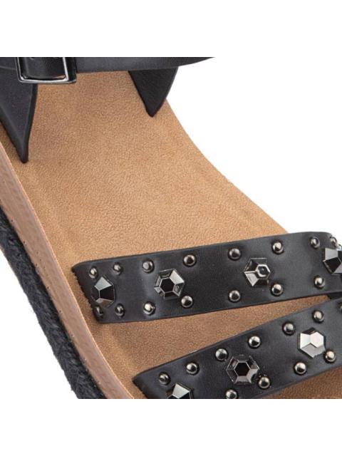 SANDALIA PLANA NEGRO VI LINE - Imagen 6