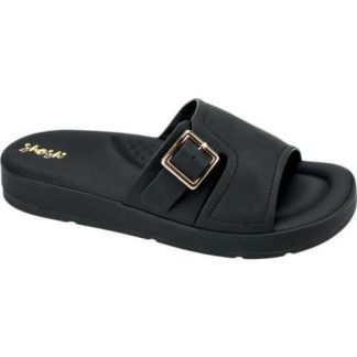 SANDALIA PLANA HEBILLA NEGRO SHOSH