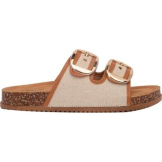 SANDALIA PLANA HEBILLAS CAMEL VI LINE