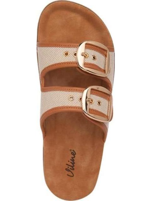 SANDALIA PLANA HEBILLAS CAMEL VI LINE - Imagen 3